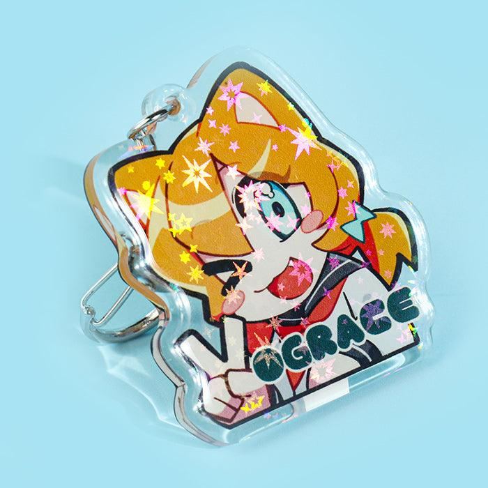 Custom Glitter Epoxy Holographic Keychains